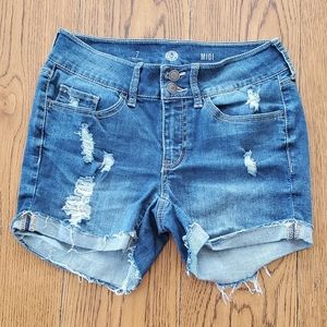American Heritage Midi Cutout Jean Shorts